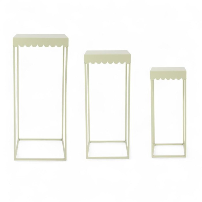 SET 3 TAVOLINI METALLO H70-60-50 VERDE